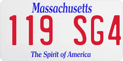 MA license plate 119SG4