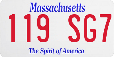 MA license plate 119SG7