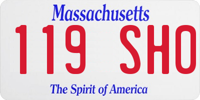 MA license plate 119SH0