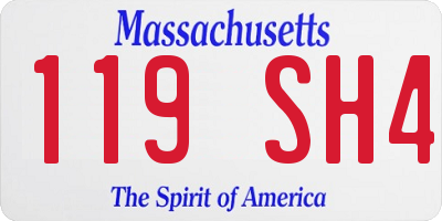 MA license plate 119SH4