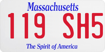 MA license plate 119SH5