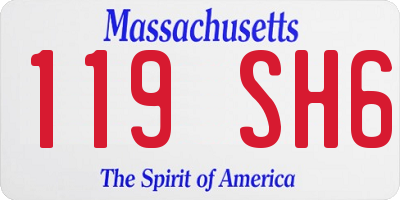 MA license plate 119SH6