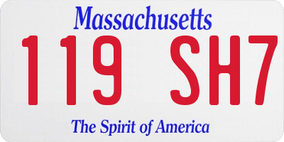 MA license plate 119SH7