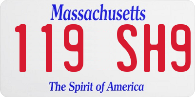 MA license plate 119SH9
