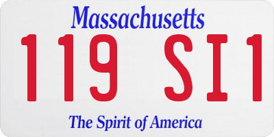 MA license plate 119SI1