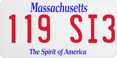 MA license plate 119SI3