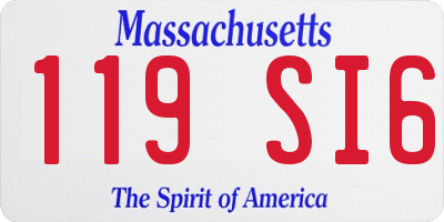 MA license plate 119SI6