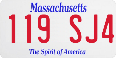MA license plate 119SJ4