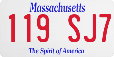 MA license plate 119SJ7