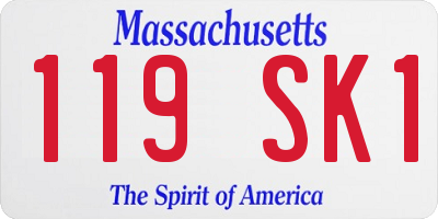MA license plate 119SK1