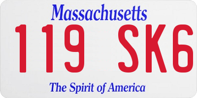 MA license plate 119SK6