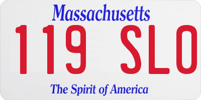 MA license plate 119SL0