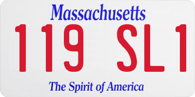 MA license plate 119SL1