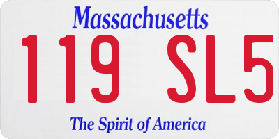 MA license plate 119SL5