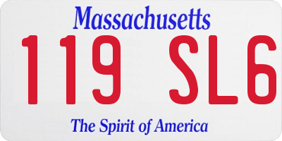 MA license plate 119SL6