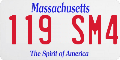 MA license plate 119SM4