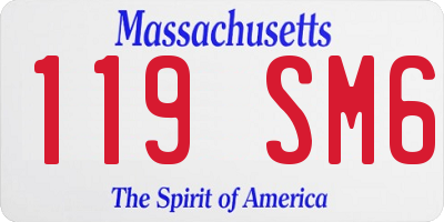 MA license plate 119SM6