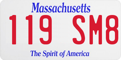 MA license plate 119SM8