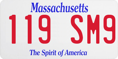 MA license plate 119SM9