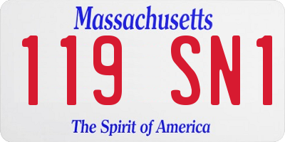 MA license plate 119SN1
