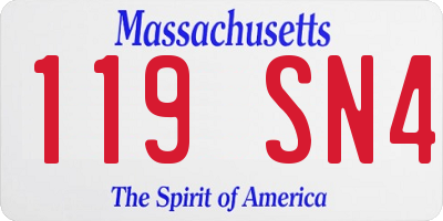 MA license plate 119SN4