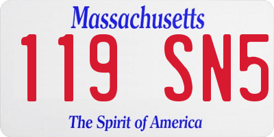 MA license plate 119SN5