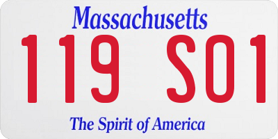 MA license plate 119SO1