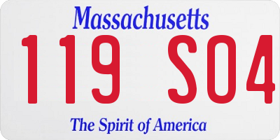 MA license plate 119SO4