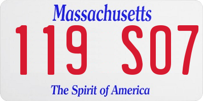 MA license plate 119SO7