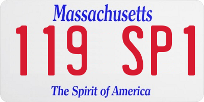 MA license plate 119SP1
