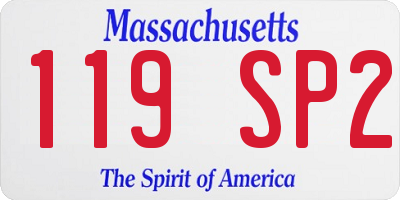 MA license plate 119SP2