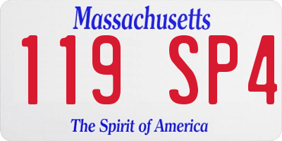 MA license plate 119SP4