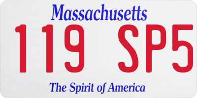 MA license plate 119SP5