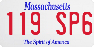 MA license plate 119SP6