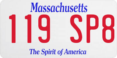 MA license plate 119SP8