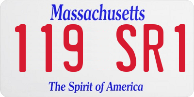 MA license plate 119SR1