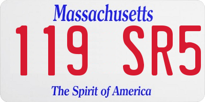 MA license plate 119SR5