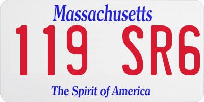 MA license plate 119SR6