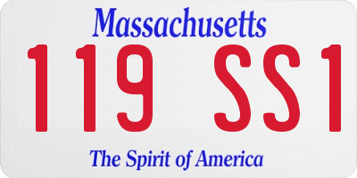 MA license plate 119SS1