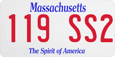 MA license plate 119SS2