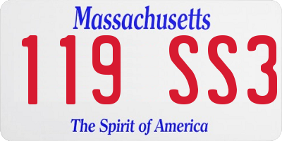 MA license plate 119SS3