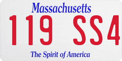 MA license plate 119SS4