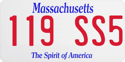 MA license plate 119SS5