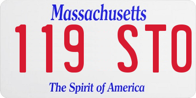 MA license plate 119ST0