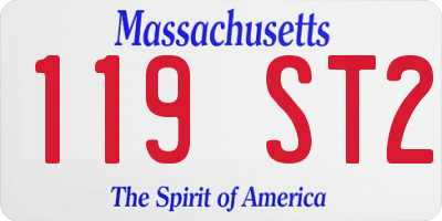 MA license plate 119ST2