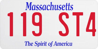 MA license plate 119ST4