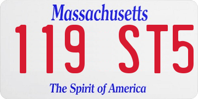 MA license plate 119ST5