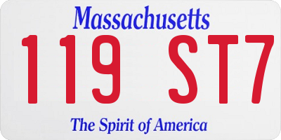 MA license plate 119ST7