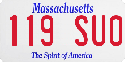 MA license plate 119SU0