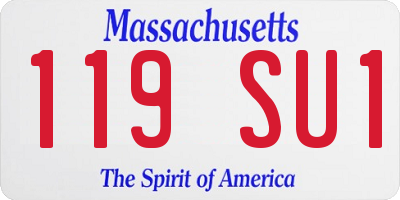 MA license plate 119SU1